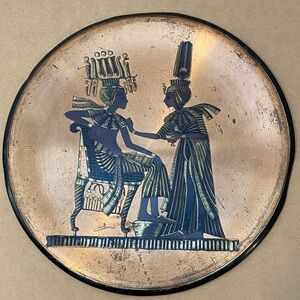 Vintage 1999 marked Egyptian Motif Decorative Copper and Brass decor